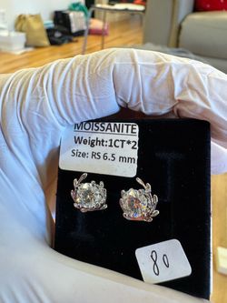 2CT Moissanite Earrings – 925 Sterling Silver