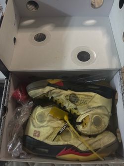 off white Jordan 5s