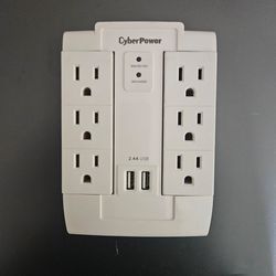 CyberPower 6-Outlet Swivel Surge Protector Wall Tap with 2 USB Ports