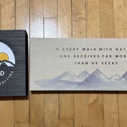 Wooden Outdoors-Themed Wall Art – Set of 2