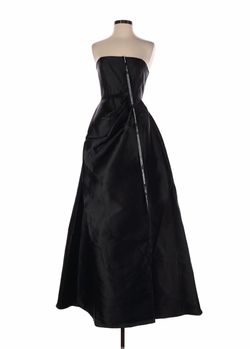 Black Strapless Satin Ball Gown