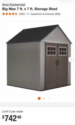 Shop Rubbermaid Big Max 7 ft. x 7 ft. Storage Shed