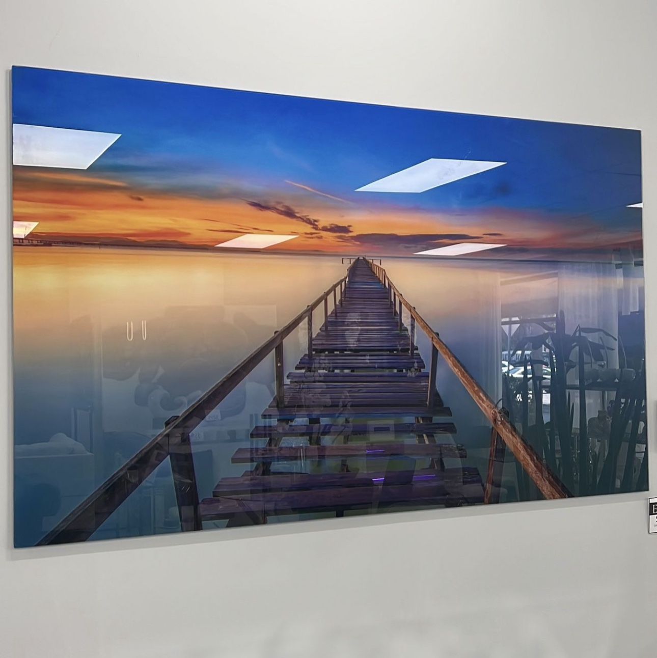 Sunset Bridge Tempered Glass Wall Art 60”x36”