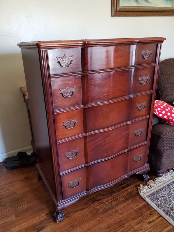 Chippendale Style Solid Mahogany Highboy Dresser by Kling for Sale in
