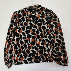 Women's Sheer Abstract Print Blouse Size XL