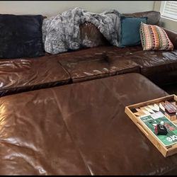 Sofa and ottoman - Restoration Hardware 10’ Leather 