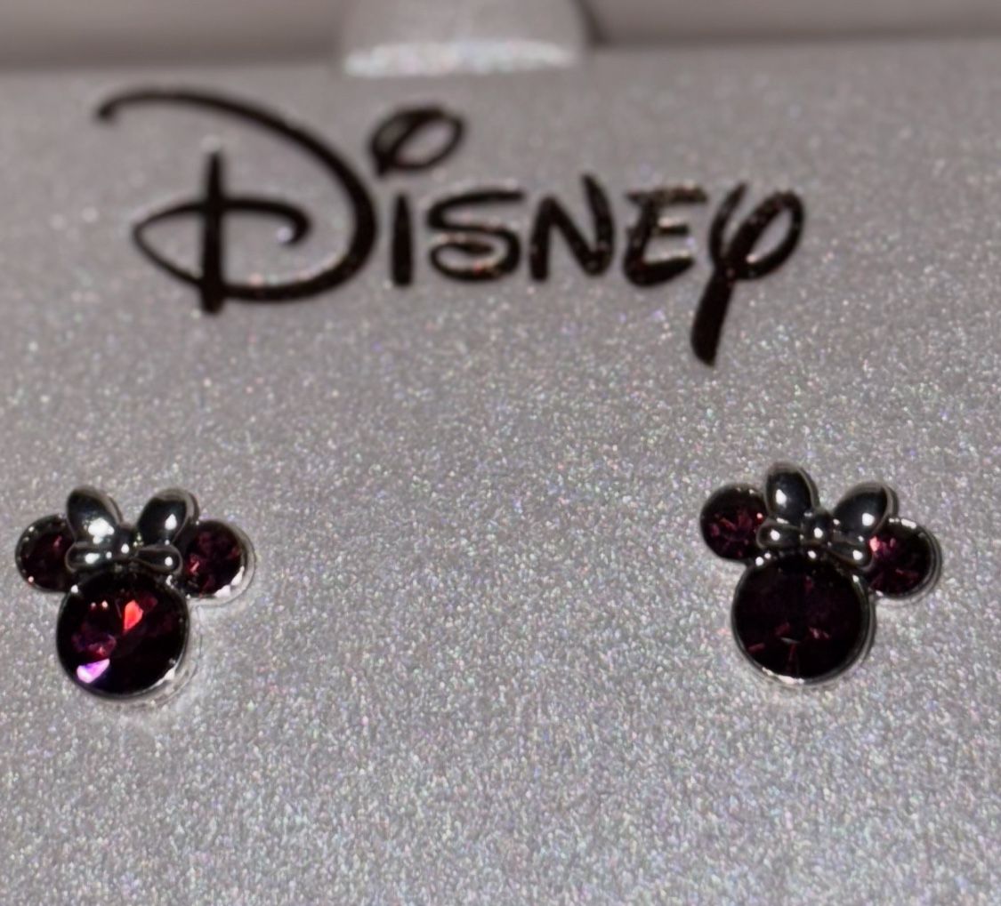 Brand new Mickey Mouse BIRTHSTONE EARRINGS/July & May