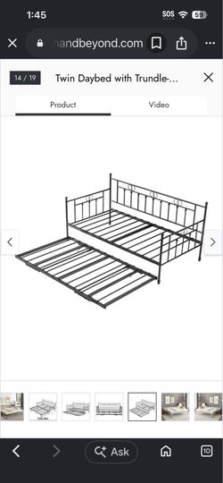 Twin day bed with trundle