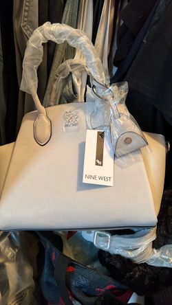 Nine West Cream Structured Satchel Handbag