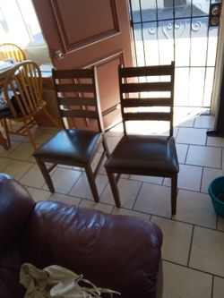2 Wooden Dining Chairs