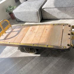 vintage industrial dolly wood refurbished