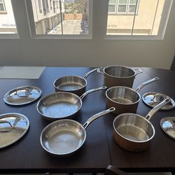 Logostina Martellata Italian Tri-ply Pots & Pan Set