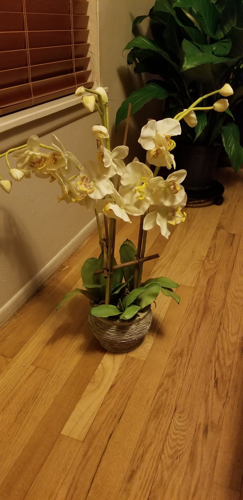Large Faux Orchid/Flower in Pot. O.B.O.