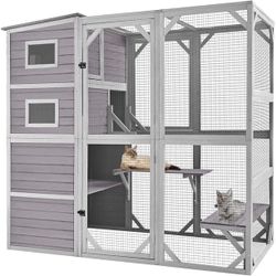 Large Outdoor Wooden Cat Enclosure Catio ( no screws )