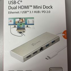 J5 USB-C Dual HDMI Mini Dock