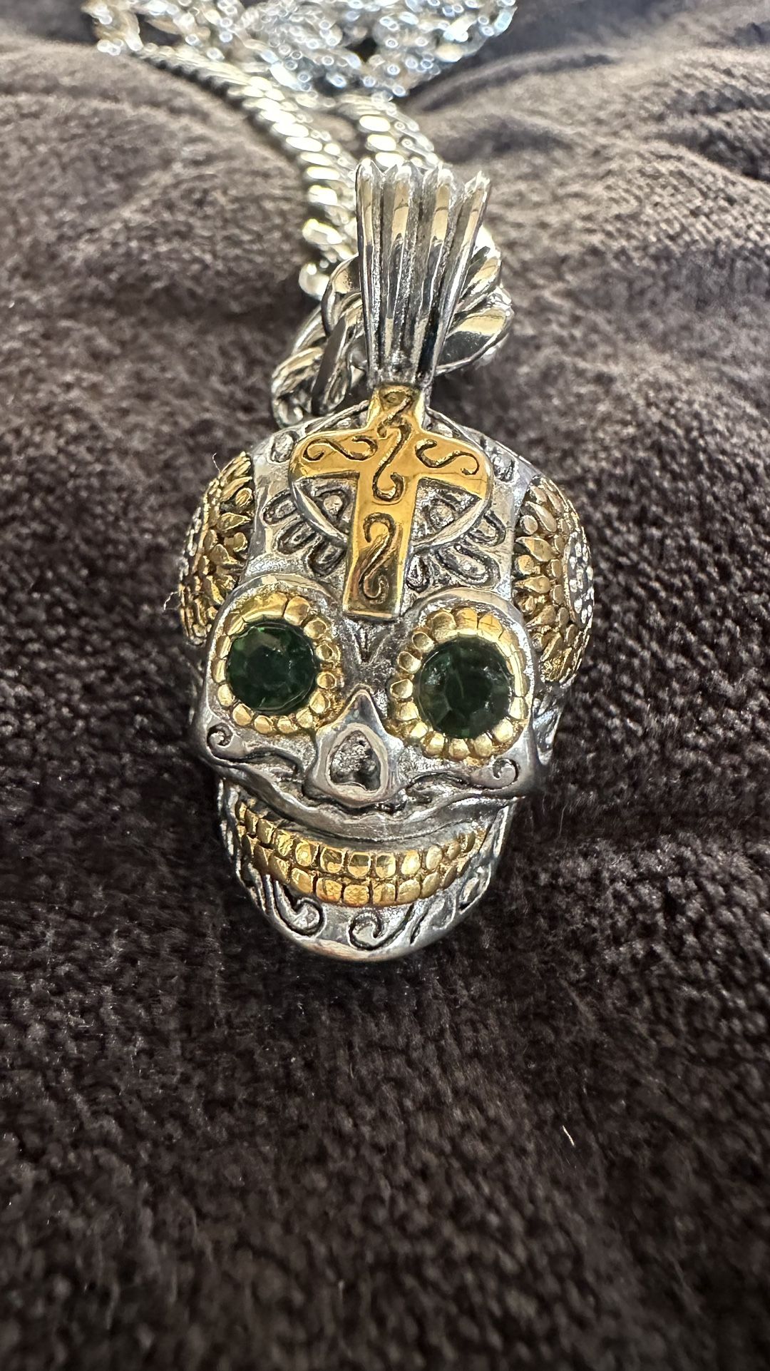 Skeleton Sugar Skull Pendant Necklace Retro Punk Rock Jewelry For Men Unisex