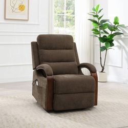 Power Recliner w lift and heating and Massage. Chocolate Chenille fabric. New Especial price 