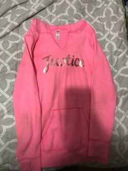 Girls Justice Pink hoodie size 12