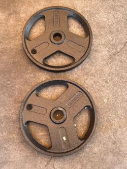(2) 45 lbs Olympic Metal Plates