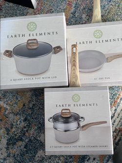 a set of Earth Elements brand cookware