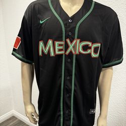 Mexico baseball stitch, black jersey
