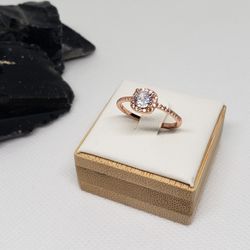 S925 Sterling Silver - Promise/Engagement Ring / Rose Gold - Brand New!