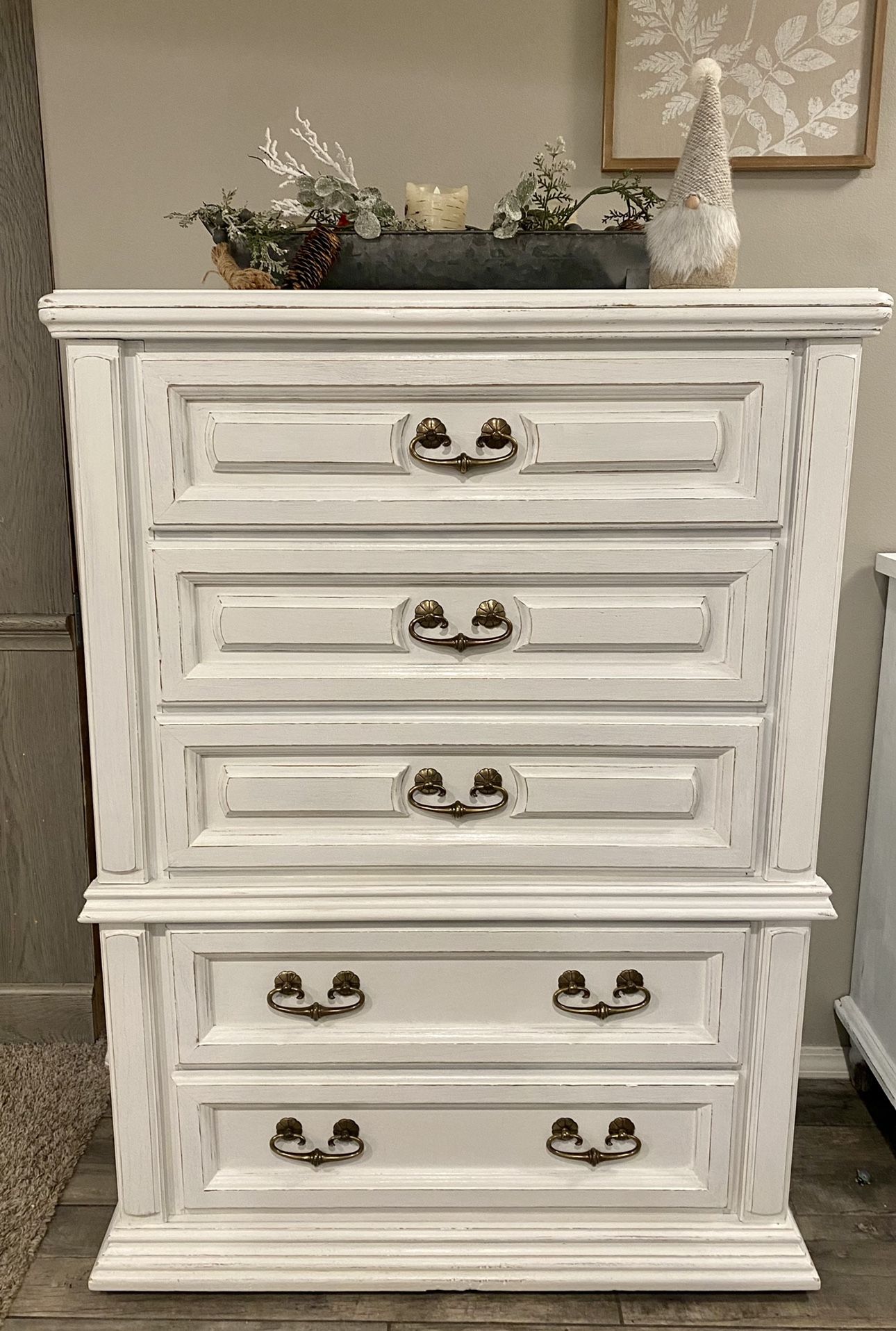 White Distressed Dresser 