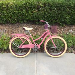 24” Huffy Nel Lusso Ladies/Girls Pink Beach Cruiser 