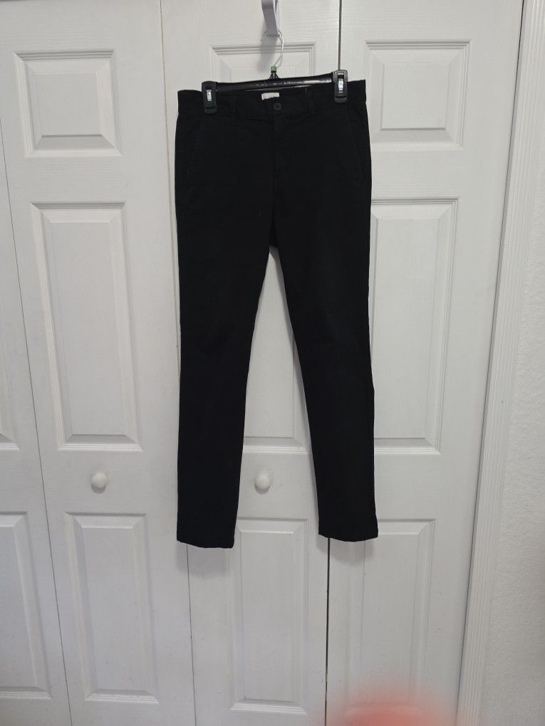 H&M Size 29 Solid Black Skinny Fit Stretch Casual Men’s Pants