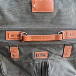 Ascot Suit Garment Bag Dark Green Luggage W/ Clips & Handle -Good Condition