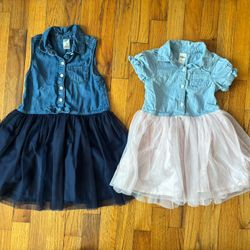 3 Outfits-Oshkosh girl Dress And Gap Jumpsuit 