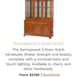 Shaker Oak China Hutch