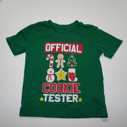 Boys Size 6 Offical Cookie Tester Christmas Shirt Kids Clothes Holiday