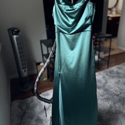Hailey & Jane Emerald Green Satin Dress - Size L