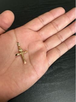 14K Cross Crucifix 1.25 inches long