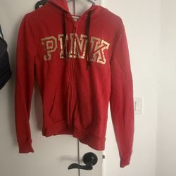 Pink Zip Up Hoodie S