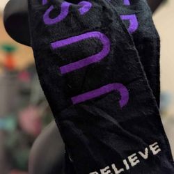 Justin Bieber Believe Tour Scarf Purple Black Fringe  