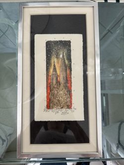 New York City Skyline Art Print – Framed Modern Illustration (Chrysler & Empire State) 