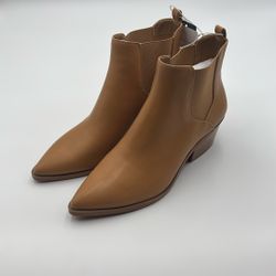 Women’s Tan Pointed Toe Ankle Boots- Size 10