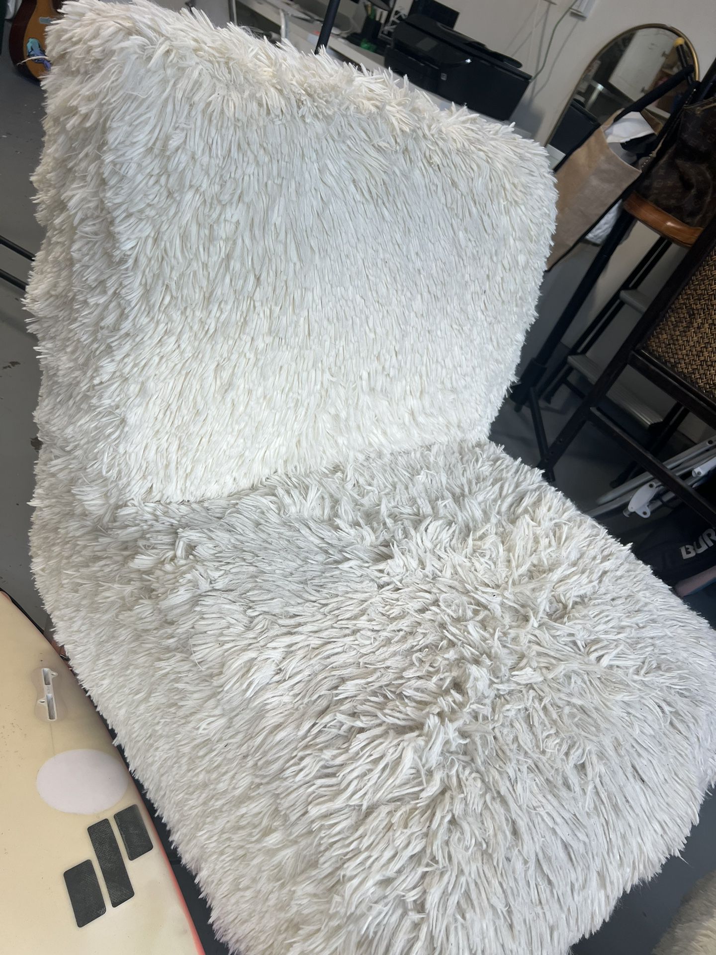 Fur Accent Chair + Ottoman 