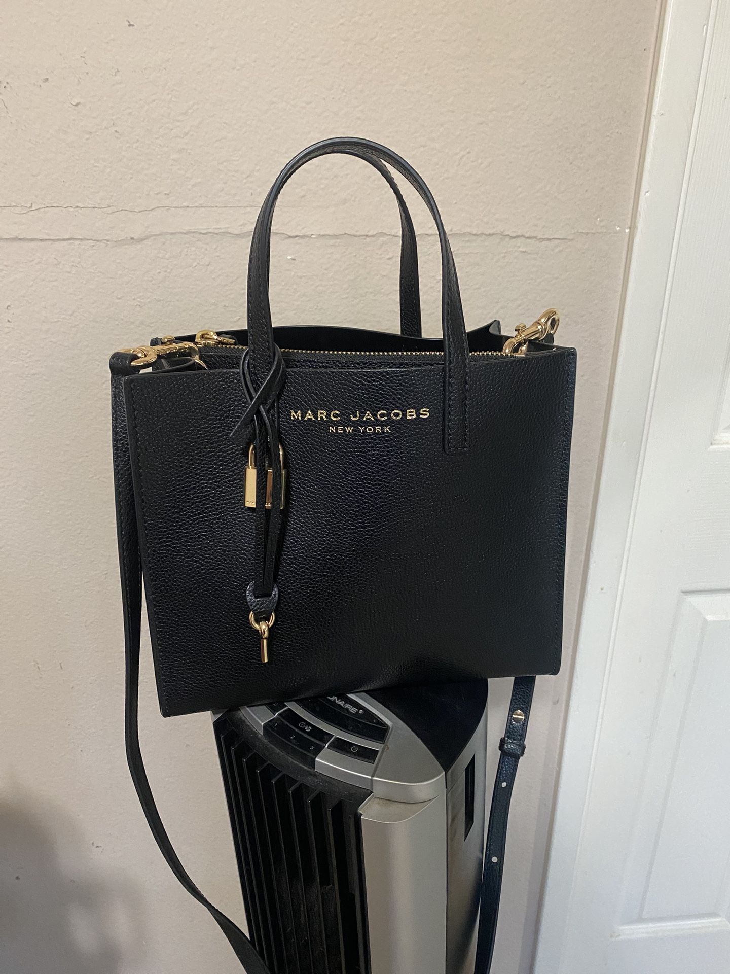 Marc Jacob’s Mini Grind Black Leather Tote Bag