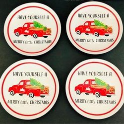 NEW Royal Norfolk Have Yourself A Merry Little Christmas 8" Salad Plate Set of 4