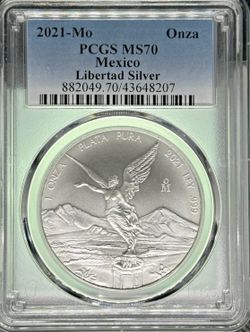 2021 México 1 Oz Libertad PCGS MS70