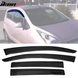 Fits 2013-2015 Chevy Spark Window Visors Acrylic Sun Guard Rain Deflector 4Pc Set