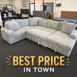 Jumbo Corduroy Convertible Sectional Set
Sleeper Sofa W/ Pull-Out Bed + RAF Chaise Storage + USB Port