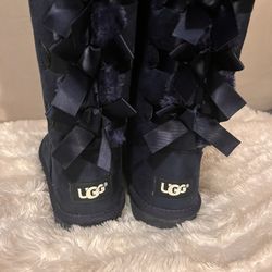 Navy Bow Off-brand Uggs