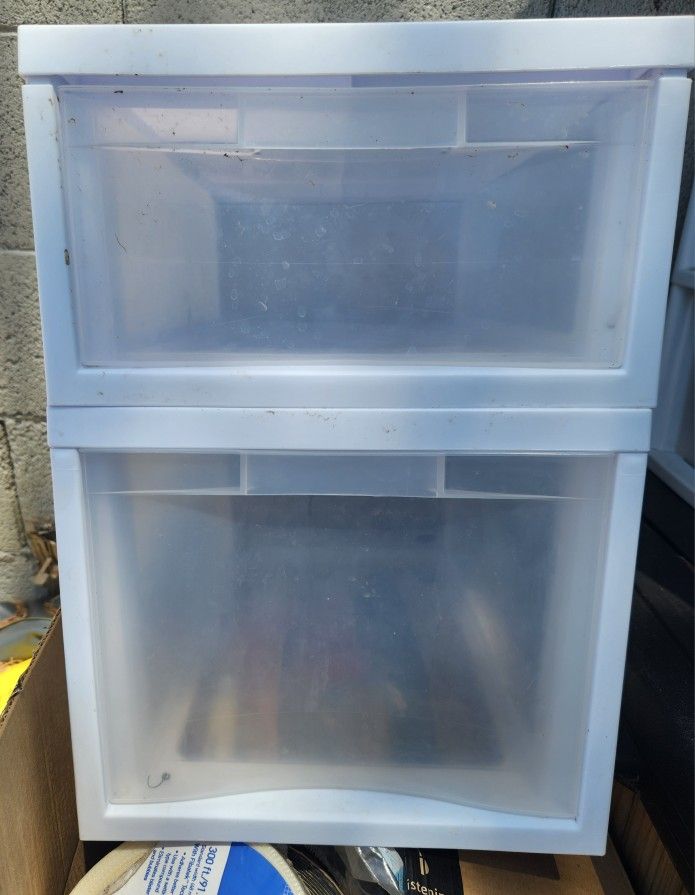 2 Plastic Storage Boxes