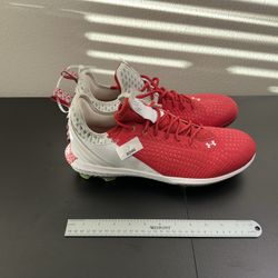 Under Armour Harper 5 Low ST Metal Baseball Cleats Red/White Men’s Size 16