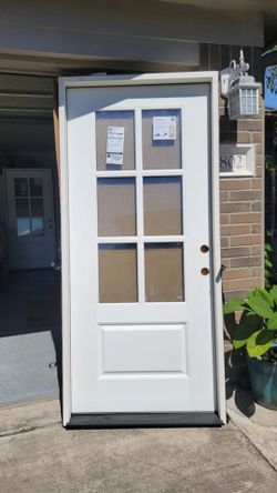 Exterior Entry Door with Decorative Glass Insert