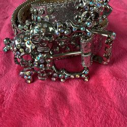 Rhinestone Belt (White Silver)